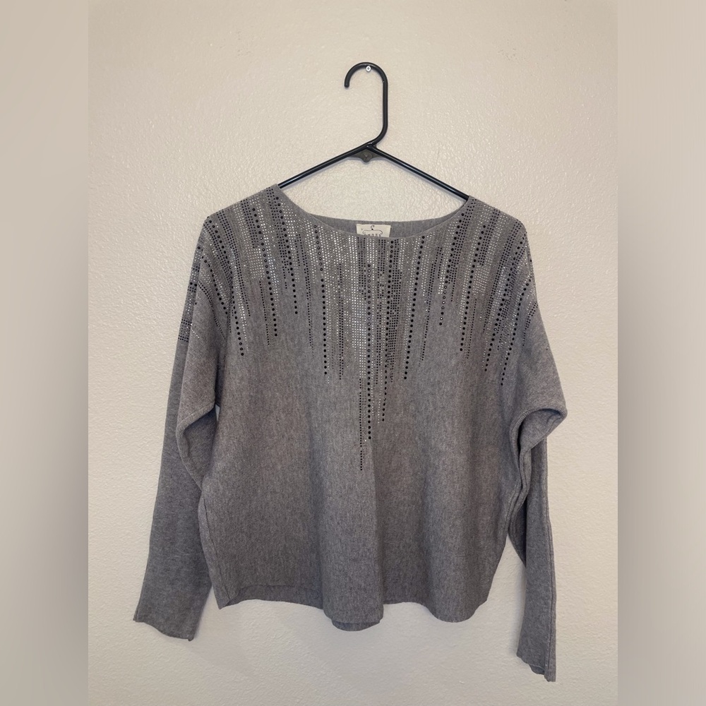 Ember‎ NWT Women’s Gray Embellished Sweater Size L